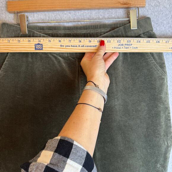 Denim & Company Corduroy Pants Women’s 12 Pull On Stretch Boot Cut Green Boho XL - Picture 6 of 12